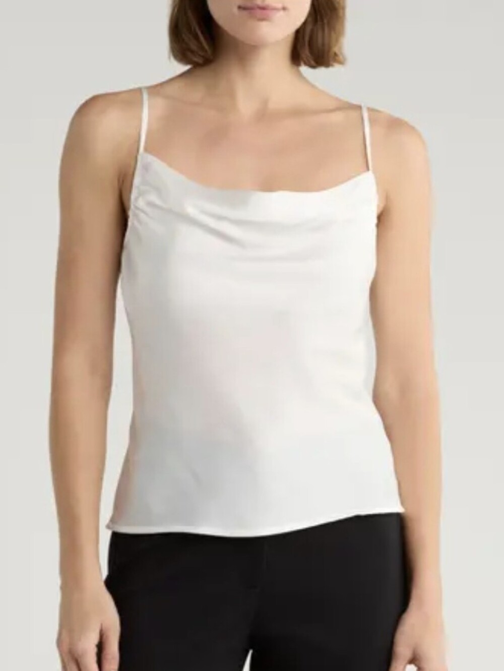 NWT NSR White Cowl Neck Camisole with Spaghetti Straps